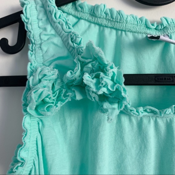 Zara Blue Tank with Ruffles and Flowers - Picture 3 of 5